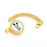 New 26 letters gold diamond crown 0-3 years old baby soother newborn teethers toys with chain clip food grade does not lose colo