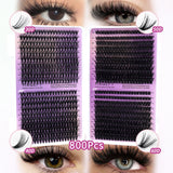 MAGEFY DIY Lashes Extensions Kit 800pcs Lash Clusters 80D/100D Wispy Individual Lashes Mix 9-18mm Cluster Eyelash Extension