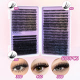MAGEFY DIY Lashes Extensions Kit 800pcs Lash Clusters 80D/100D Wispy Individual Lashes Mix 9-18mm Cluster Eyelash Extension