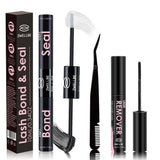 Lash Bond and Seal 10ml Individual Lashes Glue and Seal Super Strong Hold Lash Extension and Lash Glue Remover 5ml Tweezers Kit