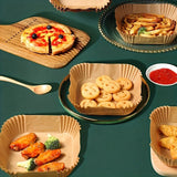 50 Packs of Non Stick Paper Lined with Air Fryer for Baking and Microwave Ovens Easy To Clean and Separate for Healthier Cooking