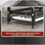 Dish Drying Rack 2-Tier Compact Kitchen Dish Rack Drainboard Set Large Rust-Proof Dish Drainer with Utensil Holder