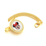 New 26 letters gold diamond crown 0-3 years old baby soother newborn teethers toys with chain clip food grade does not lose colo